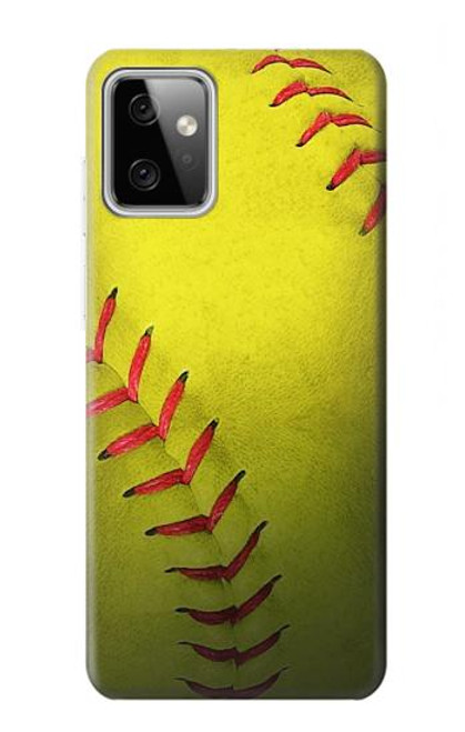 W3031 Yellow Softball Ball Hard Case and Leather Flip Case For Motorola Moto G Power (2023) 5G