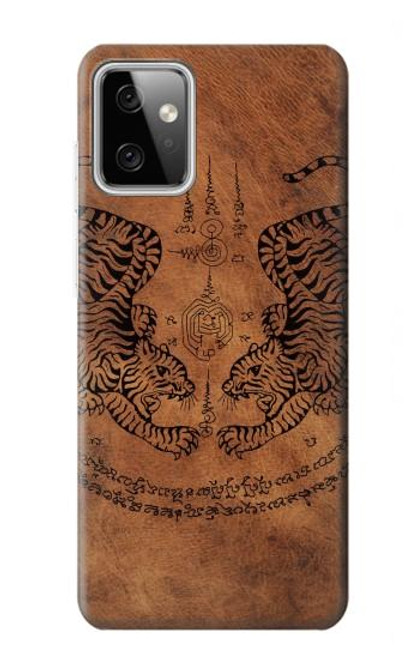 W3209 Sak Yant Twin Tiger Hard Case and Leather Flip Case For Motorola Moto G Power (2023) 5G