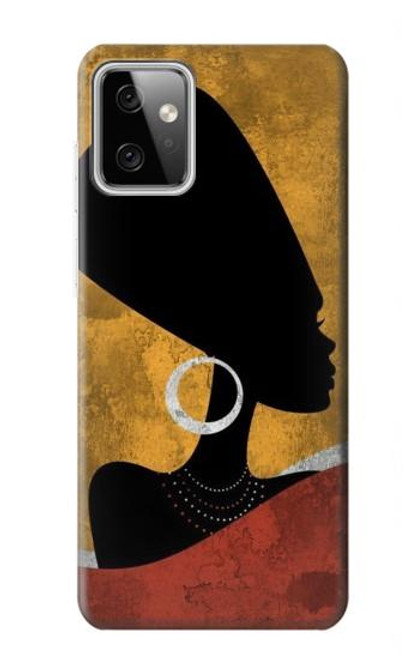 W3453 African Queen Nefertiti Silhouette Hard Case and Leather Flip Case For Motorola Moto G Power (2023) 5G