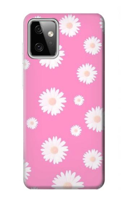 W3500 Pink Floral Pattern Hard Case and Leather Flip Case For Motorola Moto G Power (2023) 5G