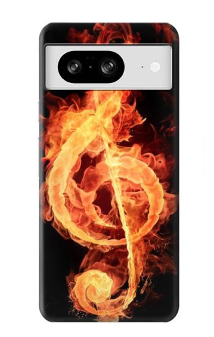 W0493 Music Note Burn Hard Case and Leather Flip Case For Google Pixel 8