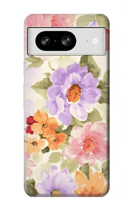W3035 Sweet Flower Painting Hard Case and Leather Flip Case For Google Pixel 8