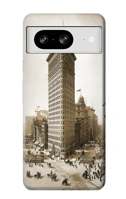 W3046 Old New York Flatiron Building Hard Case and Leather Flip Case For Google Pixel 8