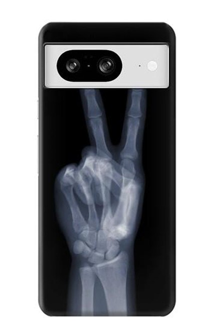 W3101 X-ray Peace Sign Fingers Hard Case and Leather Flip Case For Google Pixel 8