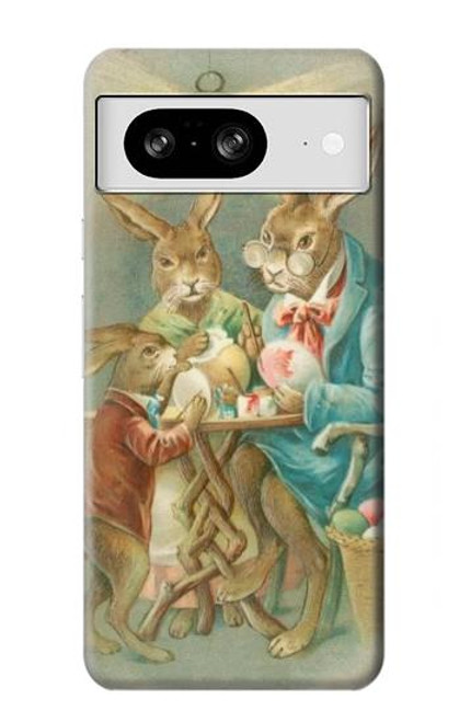 W3164 Easter Rabbit Family Hard Case and Leather Flip Case For Google Pixel 8