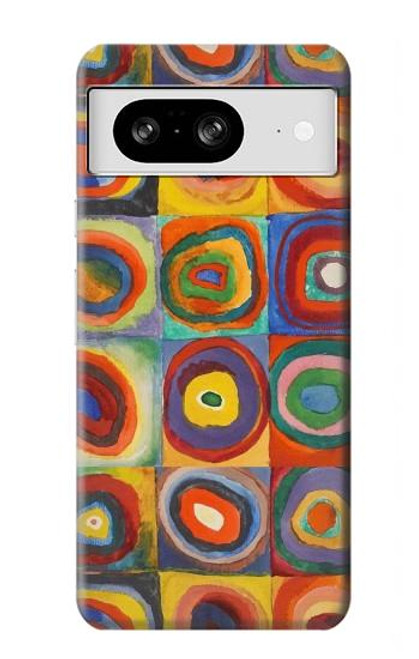 W3409 Squares Concentric Circles Hard Case and Leather Flip Case For Google Pixel 8