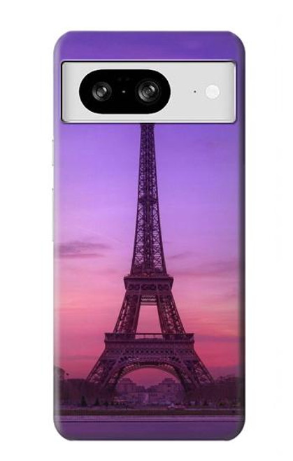 W3447 Eiffel Paris Sunset Hard Case and Leather Flip Case For Google Pixel 8