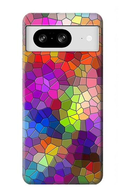 W3677 Colorful Brick Mosaics Hard Case and Leather Flip Case For Google Pixel 8