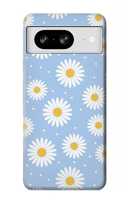 W3681 Daisy Flowers Pattern Hard Case and Leather Flip Case For Google Pixel 8