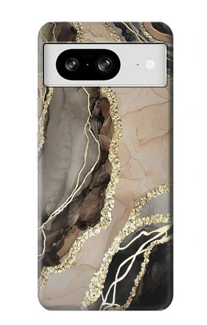 W3700 Marble Gold Graphic Printed Hard Case and Leather Flip Case For Google Pixel 8