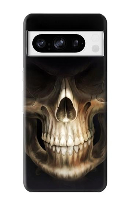 W1107 Skull Face Grim Reaper Hard Case and Leather Flip Case For Google Pixel 8 pro