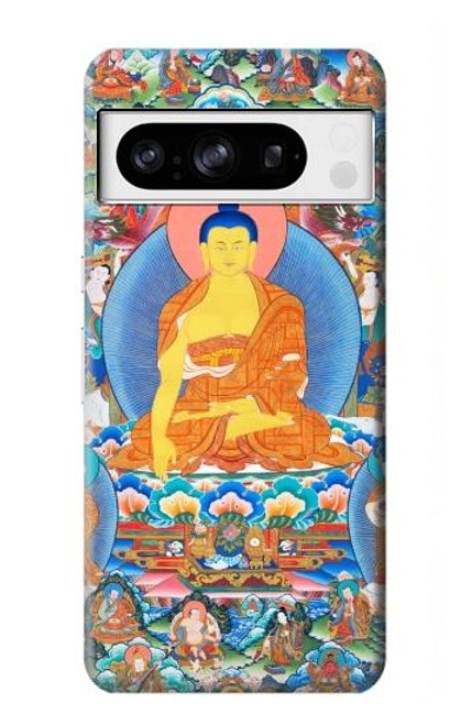 W1256 Buddha Paint Hard Case and Leather Flip Case For Google Pixel 8 pro