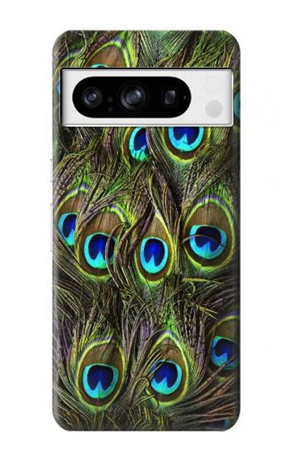 W1965 Peacock Feather Hard Case and Leather Flip Case For Google Pixel 8 pro