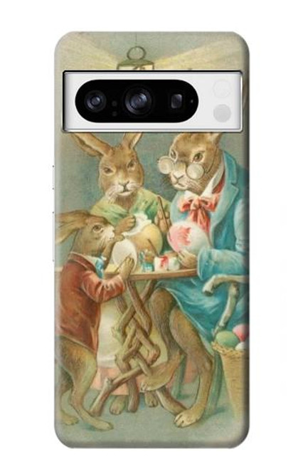 W3164 Easter Rabbit Family Hard Case and Leather Flip Case For Google Pixel 8 pro