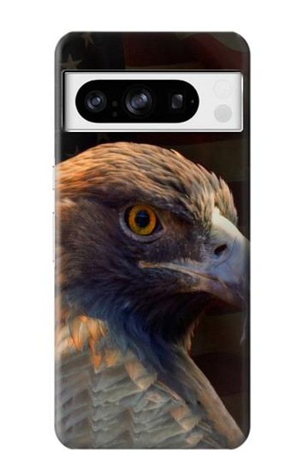 W3376 Eagle American Flag Hard Case and Leather Flip Case For Google Pixel 8 pro