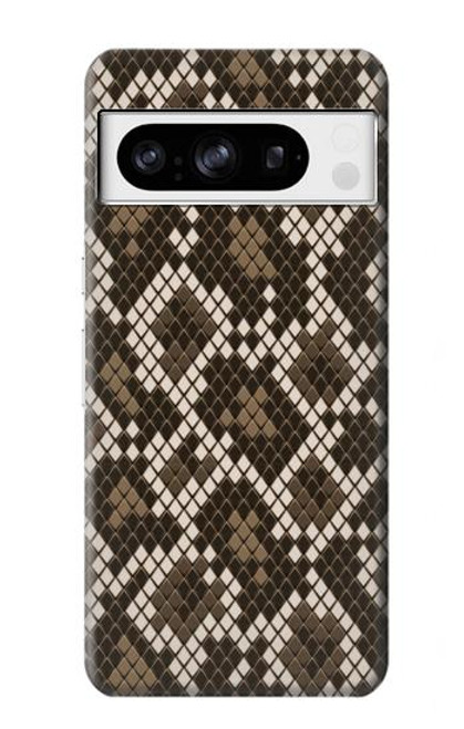 W3389 Seamless Snake Skin Pattern Graphic Hard Case and Leather Flip Case For Google Pixel 8 pro