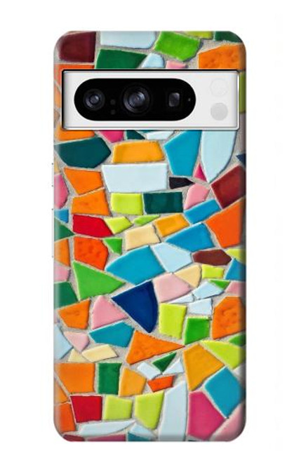 W3391 Abstract Art Mosaic Tiles Graphic Hard Case and Leather Flip Case For Google Pixel 8 pro