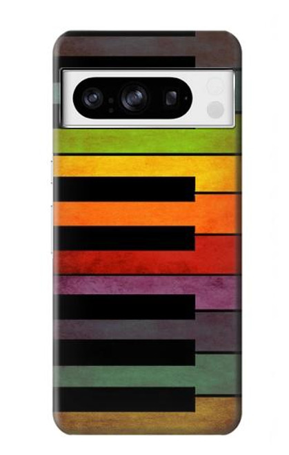 W3451 Colorful Piano Hard Case and Leather Flip Case For Google Pixel 8 pro