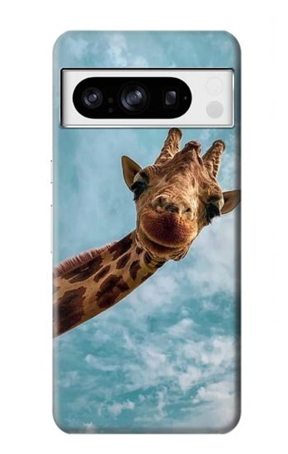 W3680 Cute Smile Giraffe Hard Case and Leather Flip Case For Google Pixel 8 pro