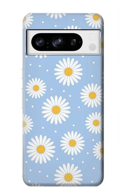 W3681 Daisy Flowers Pattern Hard Case and Leather Flip Case For Google Pixel 8 pro