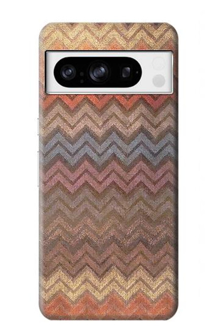 W3752 Zigzag Fabric Pattern Graphic Printed Hard Case and Leather Flip Case For Google Pixel 8 pro