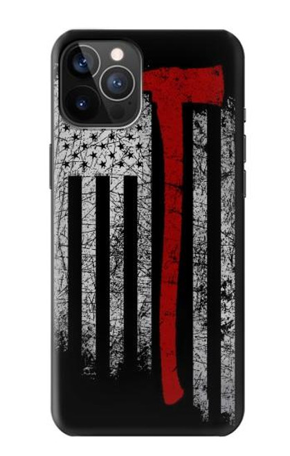 W3958 Firefighter Axe Flag Hard Case and Leather Flip Case For iPhone 12, iPhone 12 Pro