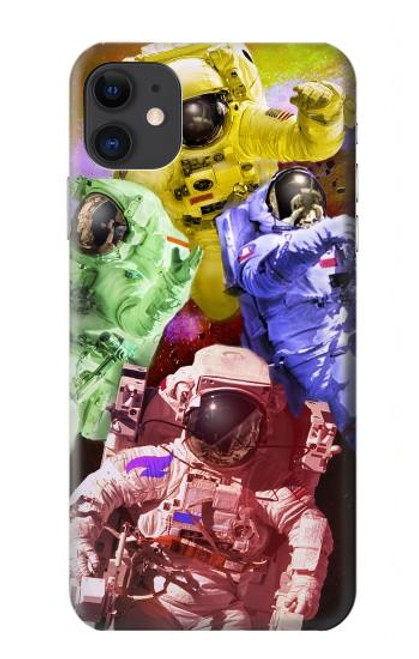 W3914 Colorful Nebula Astronaut Suit Galaxy Hard Case and Leather Flip Case For iPhone 11