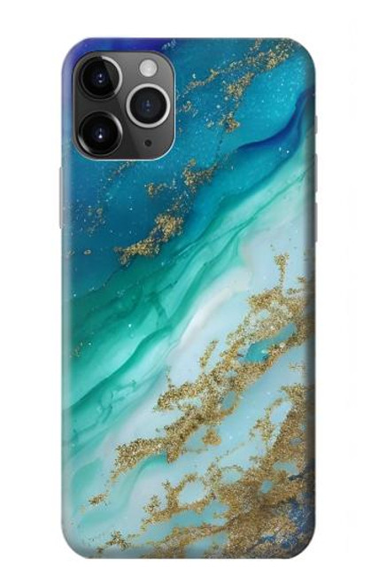 W3920 Abstract Ocean Blue Color Mixed Emerald Hard Case and Leather Flip Case For iPhone 11 Pro