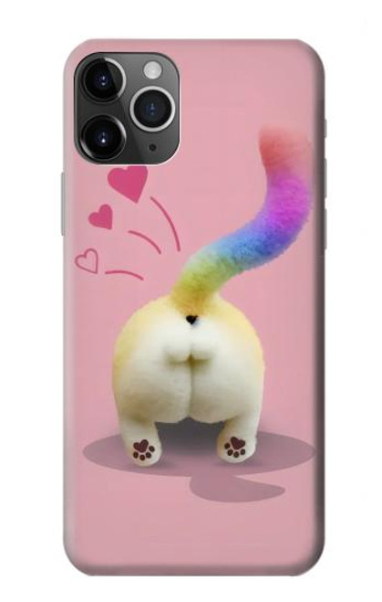 W3923 Cat Bottom Rainbow Tail Hard Case and Leather Flip Case For iPhone 11 Pro