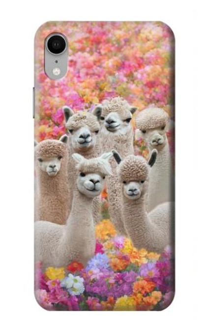 W3916 Alpaca Family Baby Alpaca Hard Case and Leather Flip Case For iPhone XR