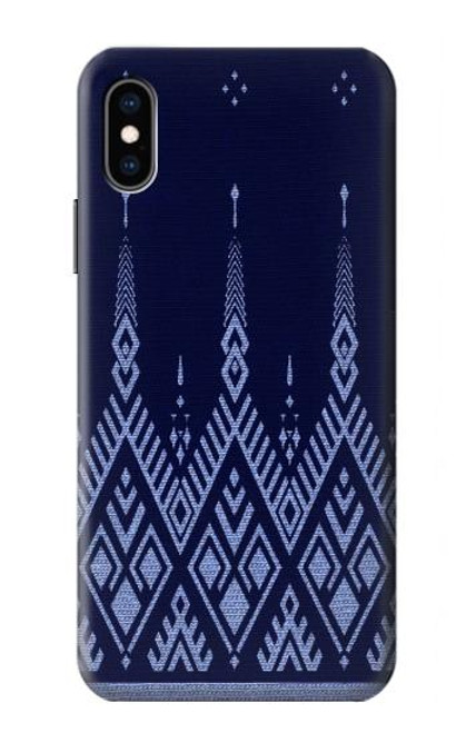 W3950 Textile Thai Blue Pattern Hard Case and Leather Flip Case For iPhone X, iPhone XS