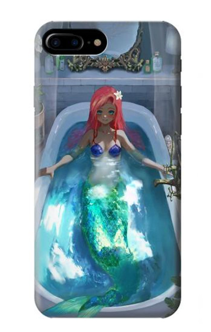 W3912 Cute Little Mermaid Aqua Spa Hard Case and Leather Flip Case For iPhone 7 Plus, iPhone 8 Plus