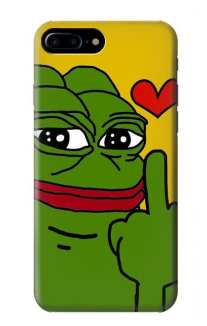 W3945 Pepe Love Middle Finger Hard Case and Leather Flip Case For iPhone 7 Plus, iPhone 8 Plus