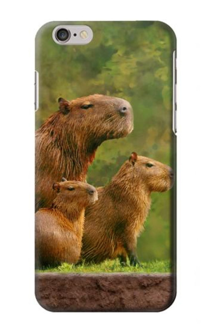 W3917 Capybara Family Giant Guinea Pig Hard Case and Leather Flip Case For iPhone 6 6S