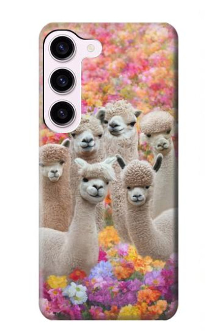 W3916 Alpaca Family Baby Alpaca Hard Case and Leather Flip Case For Samsung Galaxy S23