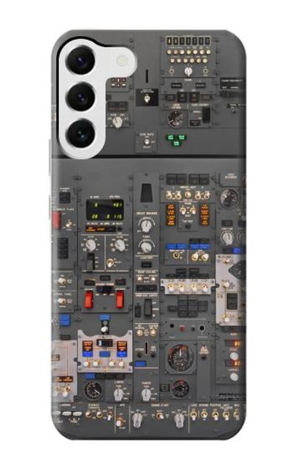 W3944 Overhead Panel Cockpit Hard Case and Leather Flip Case For Samsung Galaxy S23 Plus