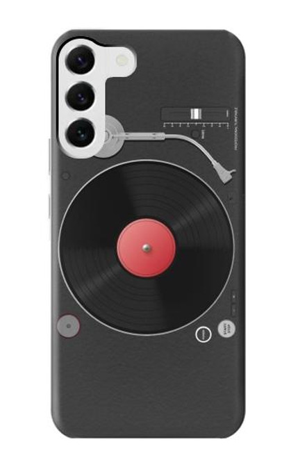 W3952 Turntable Vinyl Record Player Graphic Hard Case and Leather Flip Case For Samsung Galaxy S23 Plus