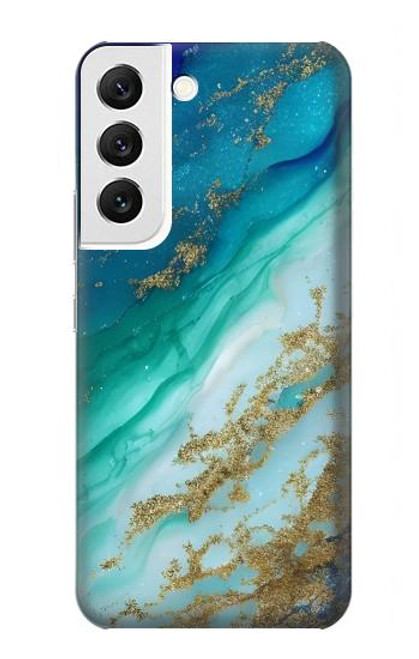 W3920 Abstract Ocean Blue Color Mixed Emerald Hard Case and Leather Flip Case For Samsung Galaxy S22