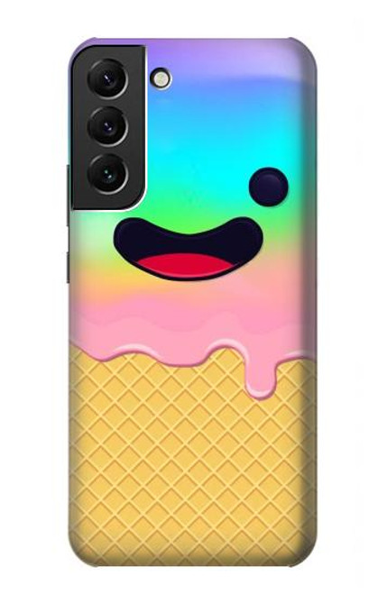 W3939 Ice Cream Cute Smile Hard Case and Leather Flip Case For Samsung Galaxy S22 Plus