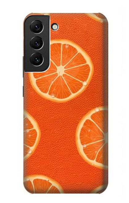 W3946 Seamless Orange Pattern Hard Case and Leather Flip Case For Samsung Galaxy S22 Plus