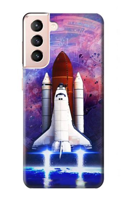 W3913 Colorful Nebula Space Shuttle Hard Case and Leather Flip Case For Samsung Galaxy S21 5G