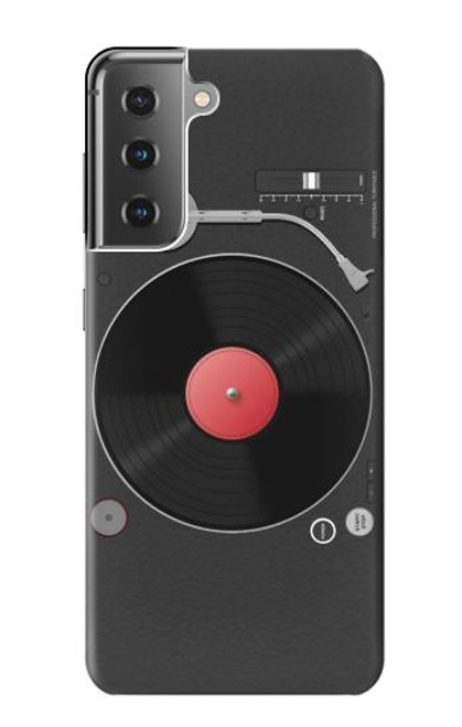 W3952 Turntable Vinyl Record Player Graphic Hard Case and Leather Flip Case For Samsung Galaxy S21 Plus 5G, Galaxy S21+ 5G