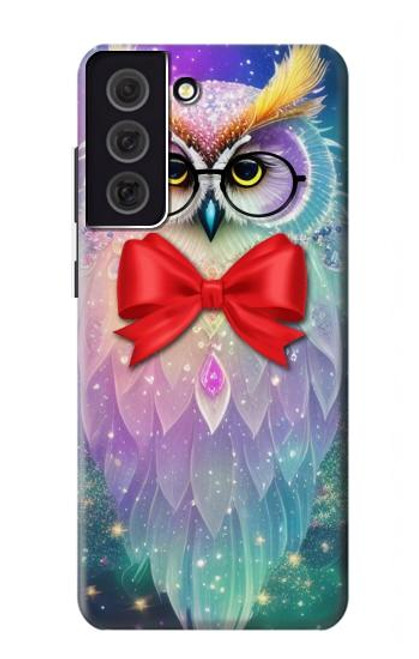 W3934 Fantasy Nerd Owl Hard Case and Leather Flip Case For Samsung Galaxy S21 FE 5G