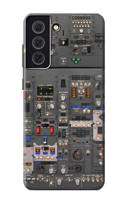 W3944 Overhead Panel Cockpit Hard Case and Leather Flip Case For Samsung Galaxy S21 FE 5G