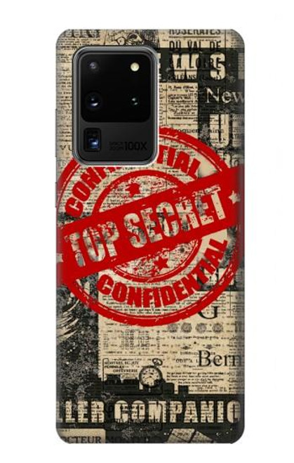 W3937 Text Top Secret Art Vintage Hard Case and Leather Flip Case For Samsung Galaxy S20 Ultra