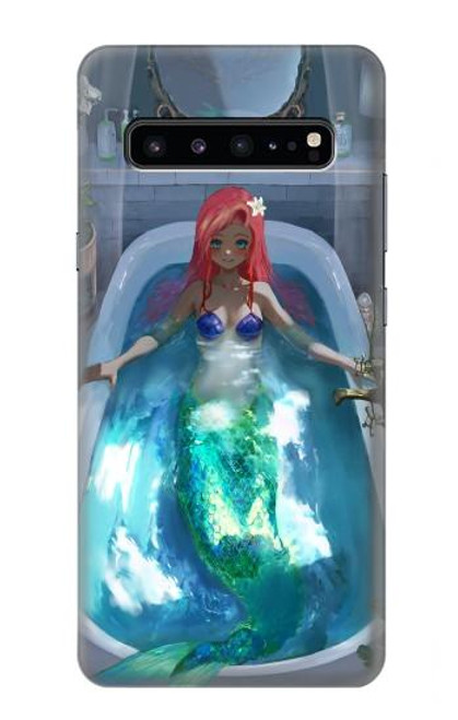 W3912 Cute Little Mermaid Aqua Spa Hard Case and Leather Flip Case For Samsung Galaxy S10 5G