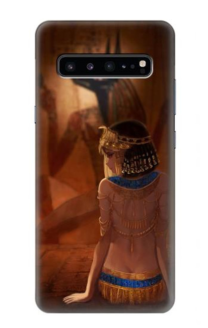 W3919 Egyptian Queen Cleopatra Anubis Hard Case and Leather Flip Case For Samsung Galaxy S10 5G