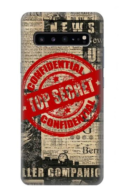 W3937 Text Top Secret Art Vintage Hard Case and Leather Flip Case For Samsung Galaxy S10 5G