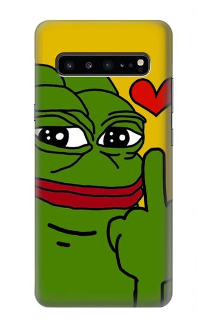 W3945 Pepe Love Middle Finger Hard Case and Leather Flip Case For Samsung Galaxy S10 5G