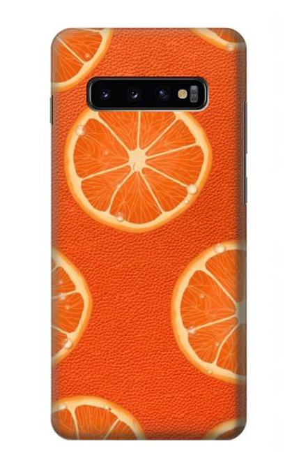W3946 Seamless Orange Pattern Hard Case and Leather Flip Case For Samsung Galaxy S10 Plus